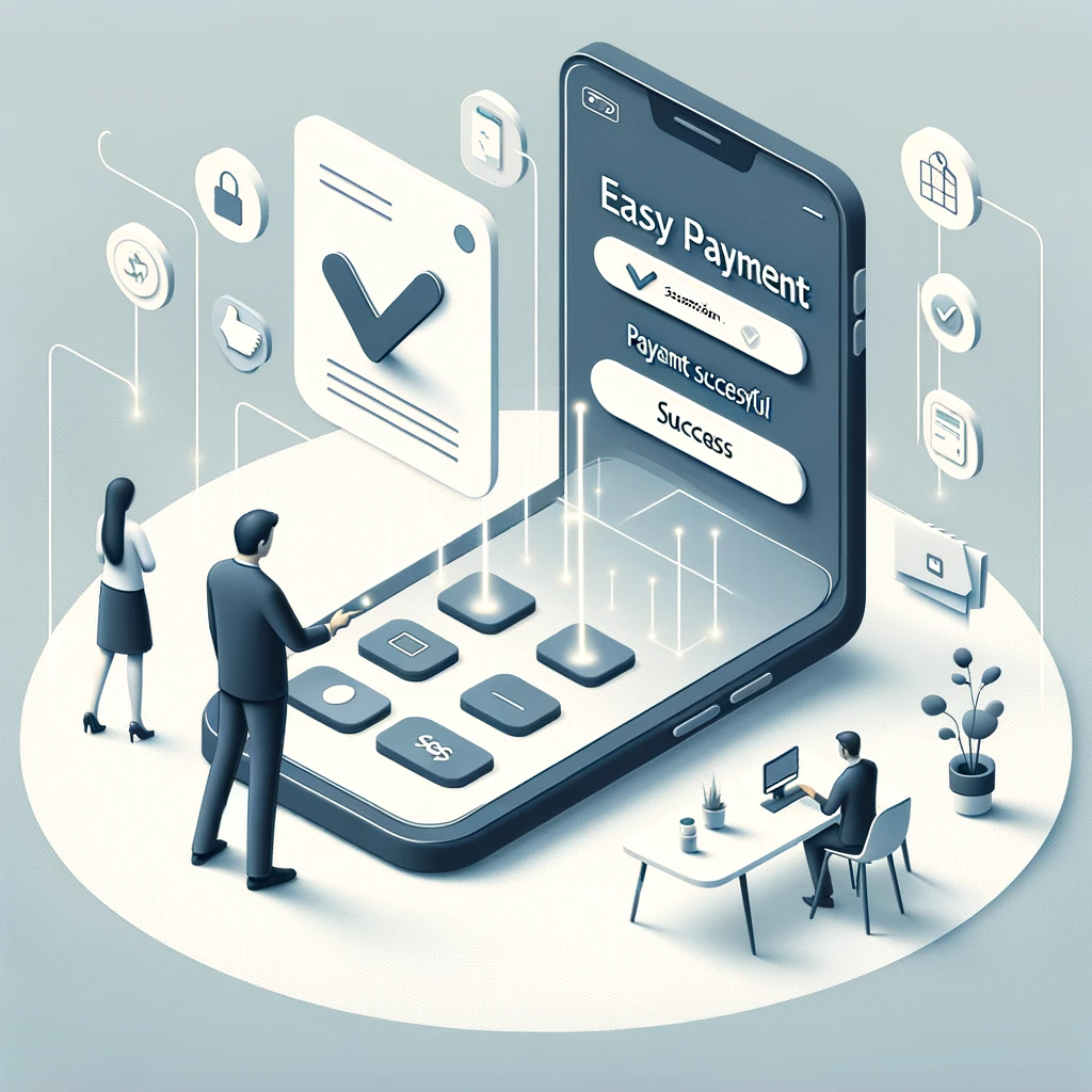 DALL·E 2023-11-22 13.00.06 - A modern and minimalist representation of easy payment resolution, showing a person (of a diverse descent) interacting with a simple and user-friendly