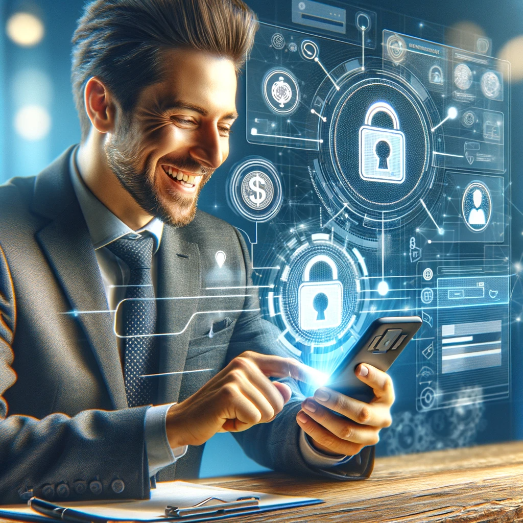 DALL·E 2023-11-23 08.10.27 - A professional and trustworthy image adaptation for a fintech website, evolving from the previous concept of a satisfied customer using a mobile phone DALL·E 2023-11-23 08.10.27 - A professional and trustworthy image adaptation for a fintech website, evolving from the previous concept of a satisfied customer using a mobile phone